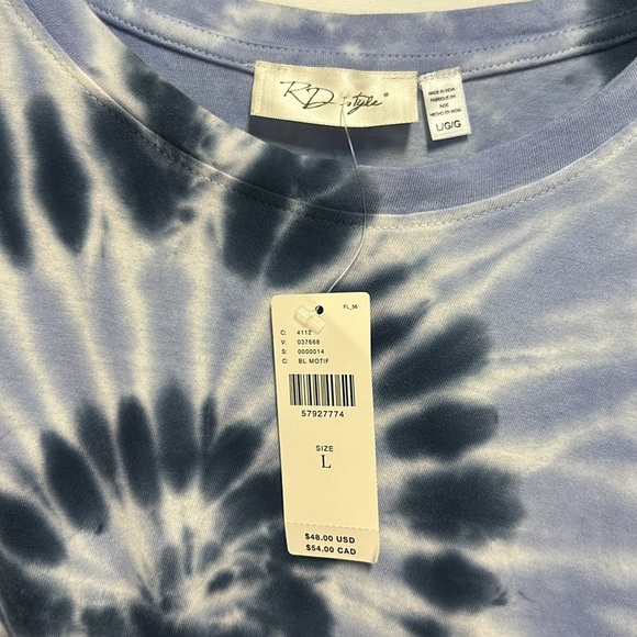 Anthropologie RD Style Spiral Tie-Dye Short Sleeve Tee - Picture 3 of 4